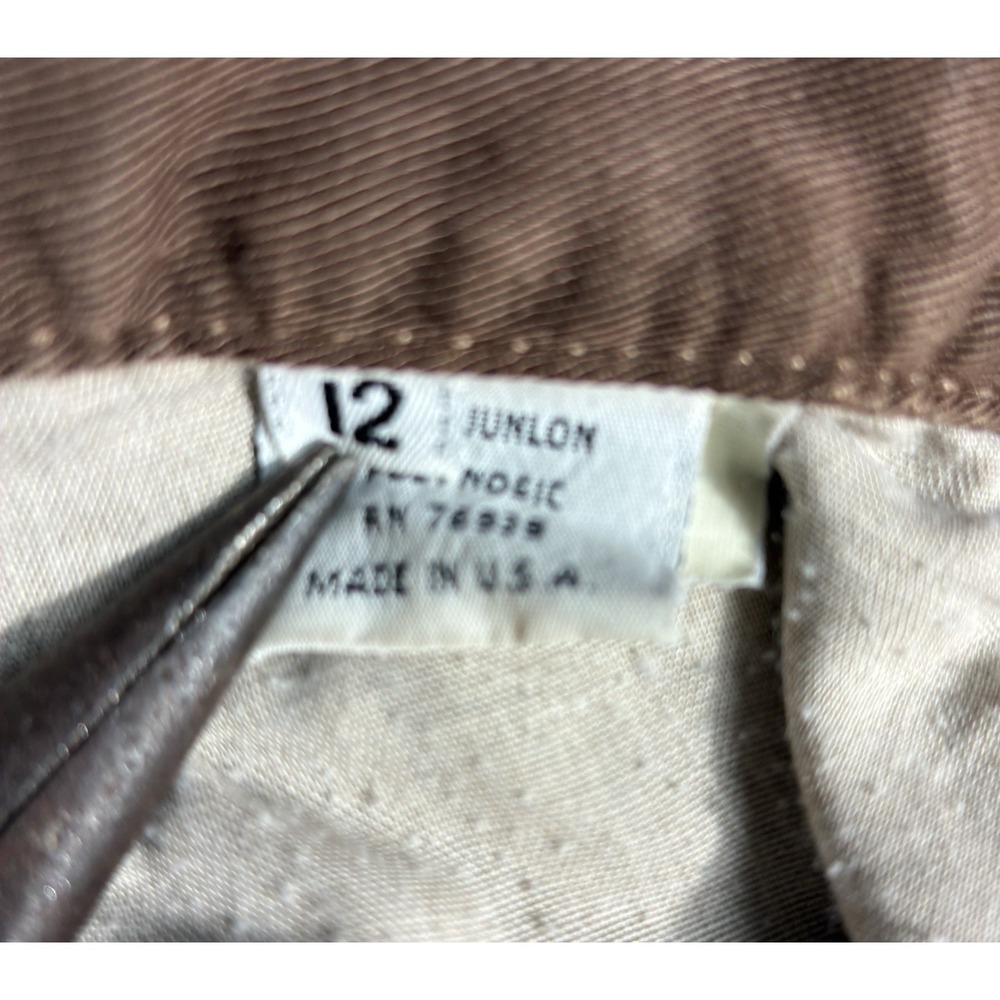 VTG Pulp‎ Pants Womens Sz 12 brown 100% Junlon Made In USA Polynosic - Picture 8 of 15